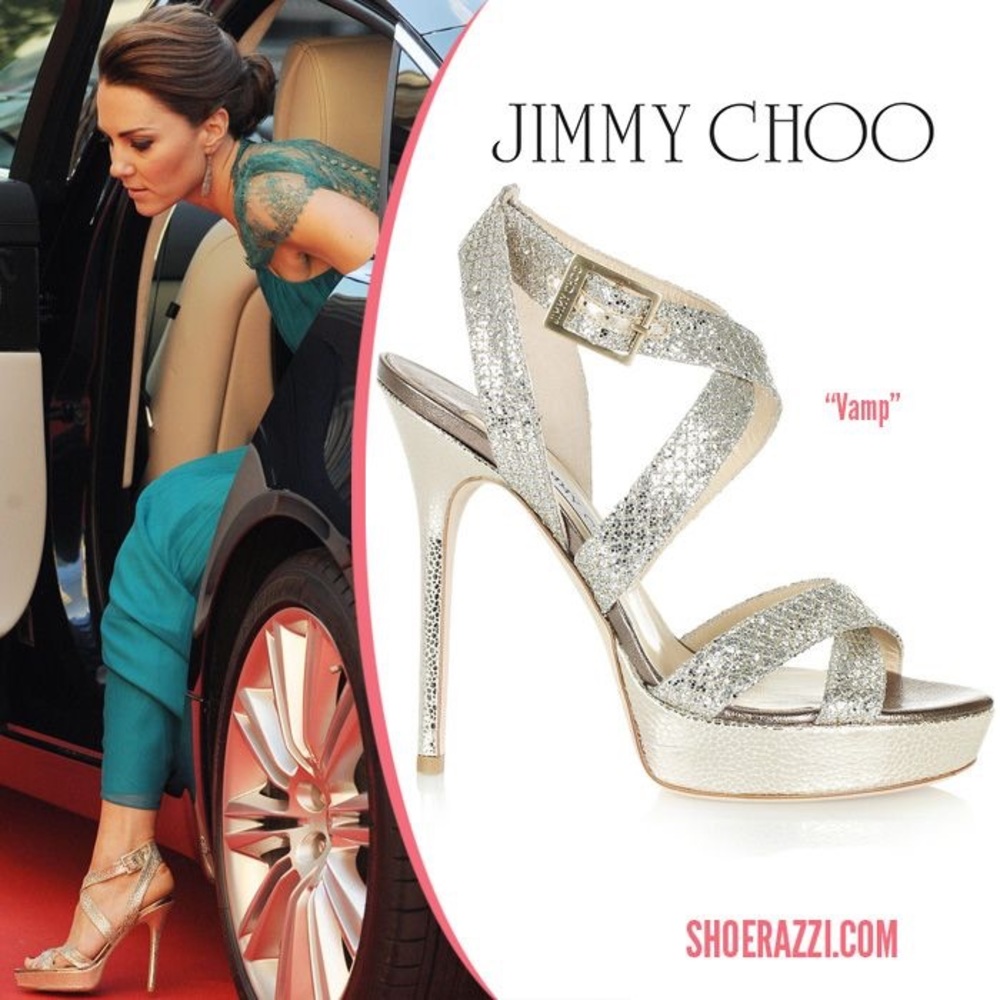 Jimmy choo vamp glitter platform sandals